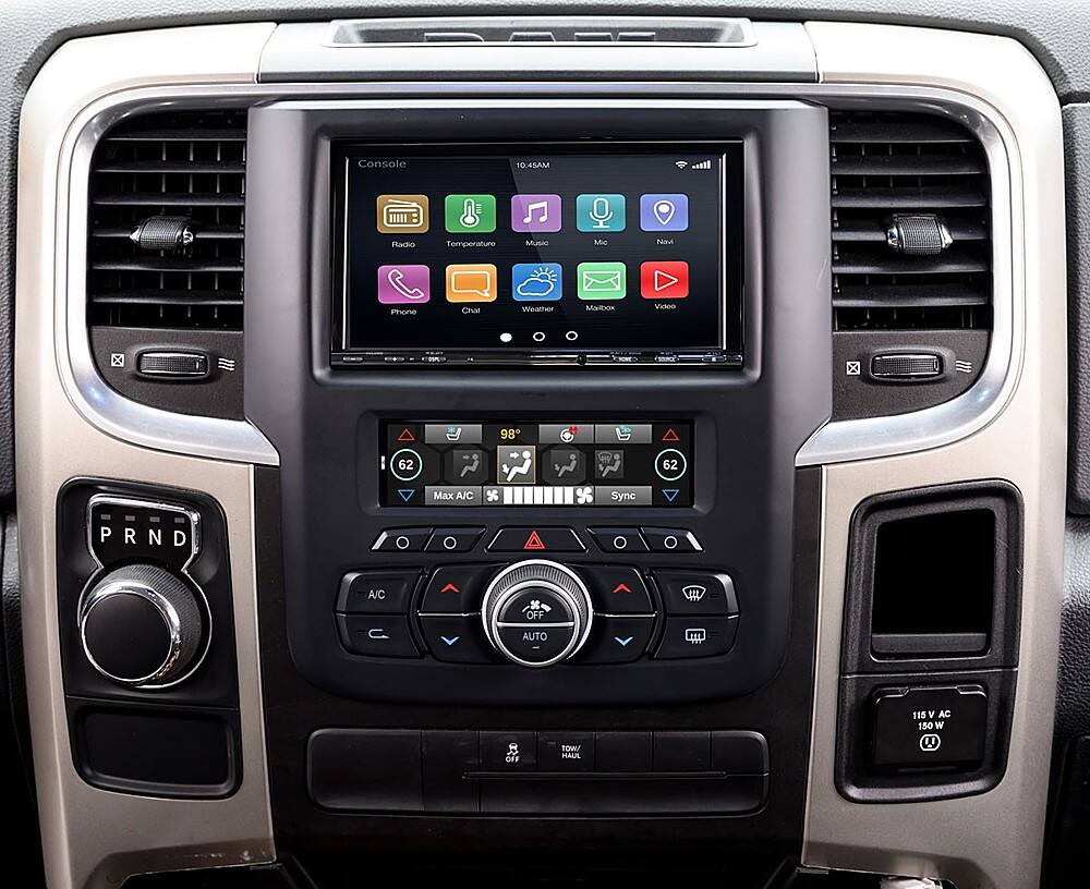 Alt View 11. PAC - Integrated Radio Replacement Dash Kit with Climate and Steering Wheel Controls for Select RAM Trucks - Black.