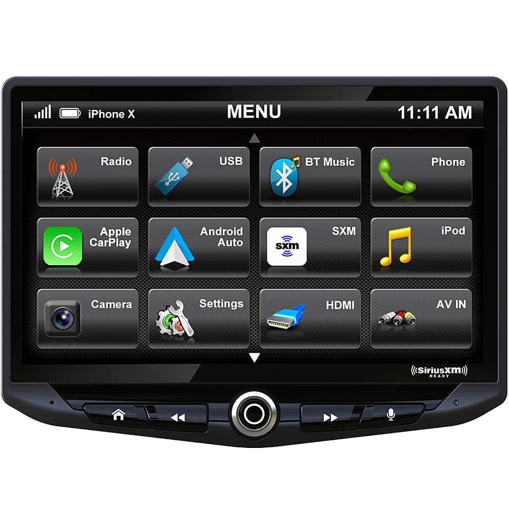 Front. Stinger - 10” Android Auto/Apple CarPlay Bluetooth Digital Media Receiver - Black.