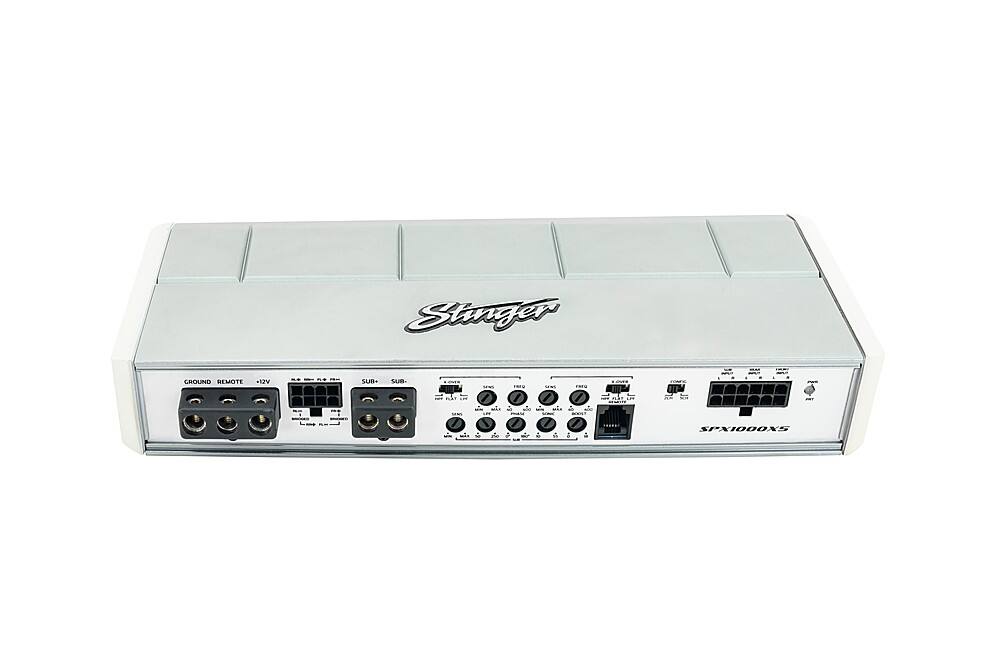 Front. Stinger - Micro 5-Channel 1000W Marine and Powersports Amplifier - Silver.