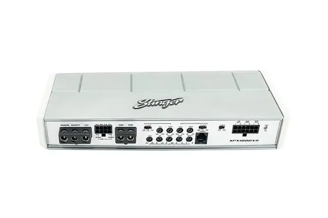Front. Stinger - Micro 5-Channel 1000W Marine and Powersports Amplifier - Silver.