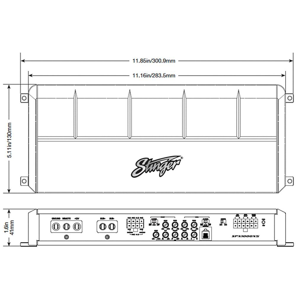 Alt View 15. Stinger - Micro 5-Channel 1000W Marine and Powersports Amplifier - Silver.