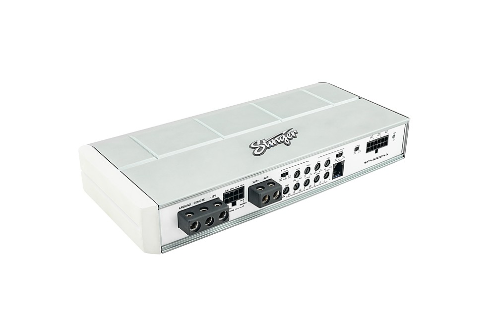 Left View: Stinger - Micro 5-Channel 1000W Marine and Powersports Amplifier - Silver
