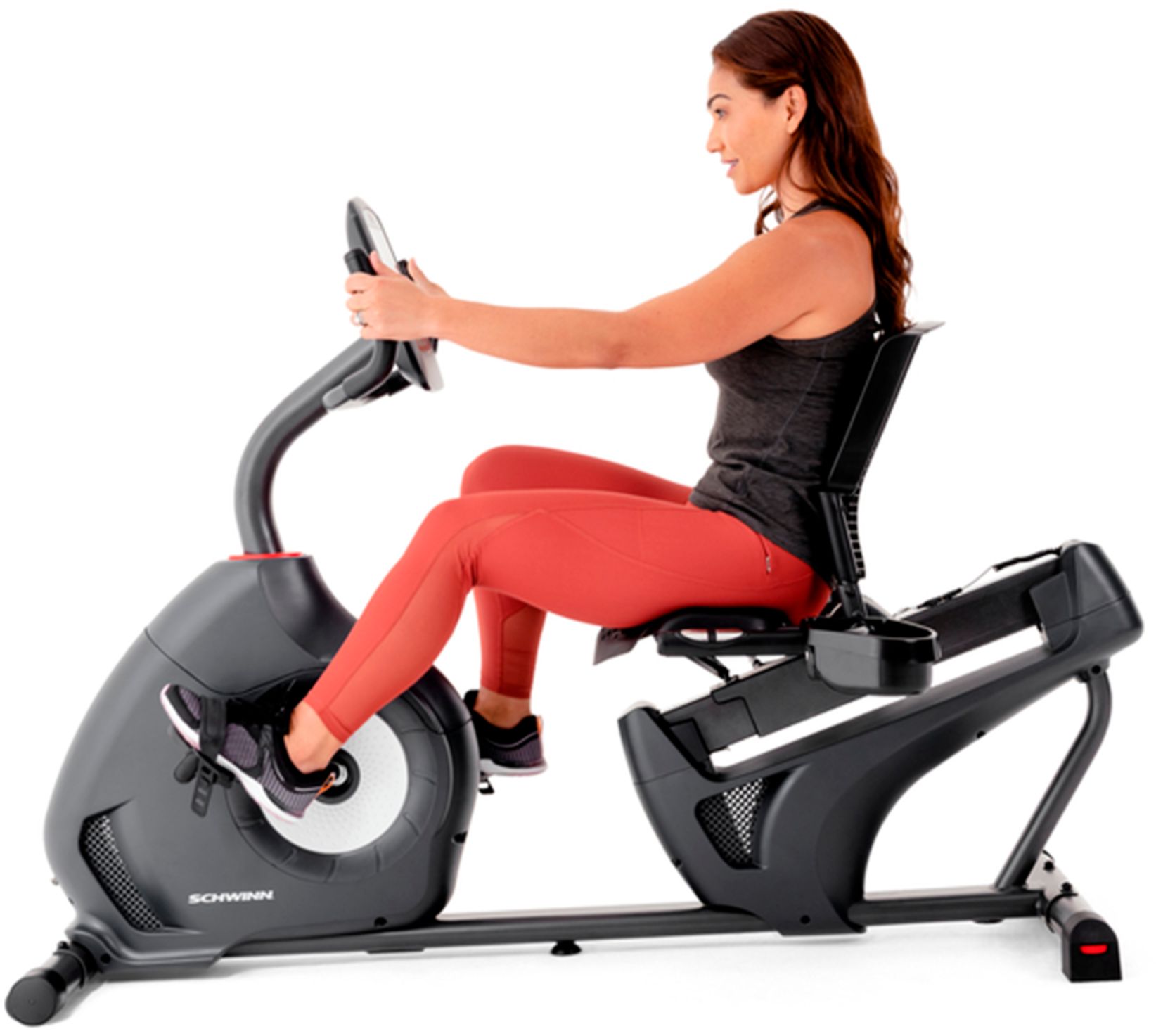 Left View: Schwinn 230 Recumbent Exercise Bike with Explore the World and Zwift Compatibility
