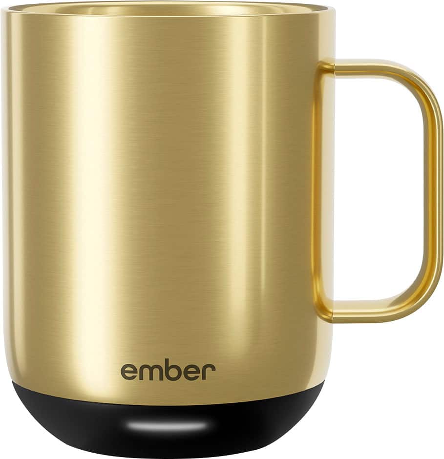 Angle. Ember - Temperature Control Smart Mug² - 10 oz - Gold.