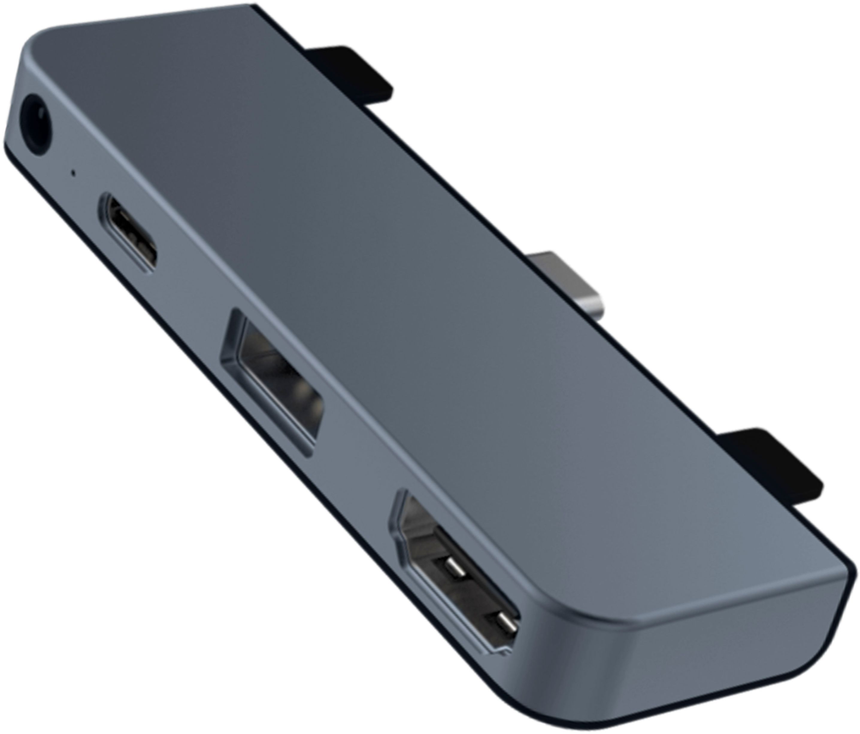 Left View: HyperDrive 4 Port USB C Hub - USB C Docking Station for Apple iPad Pro