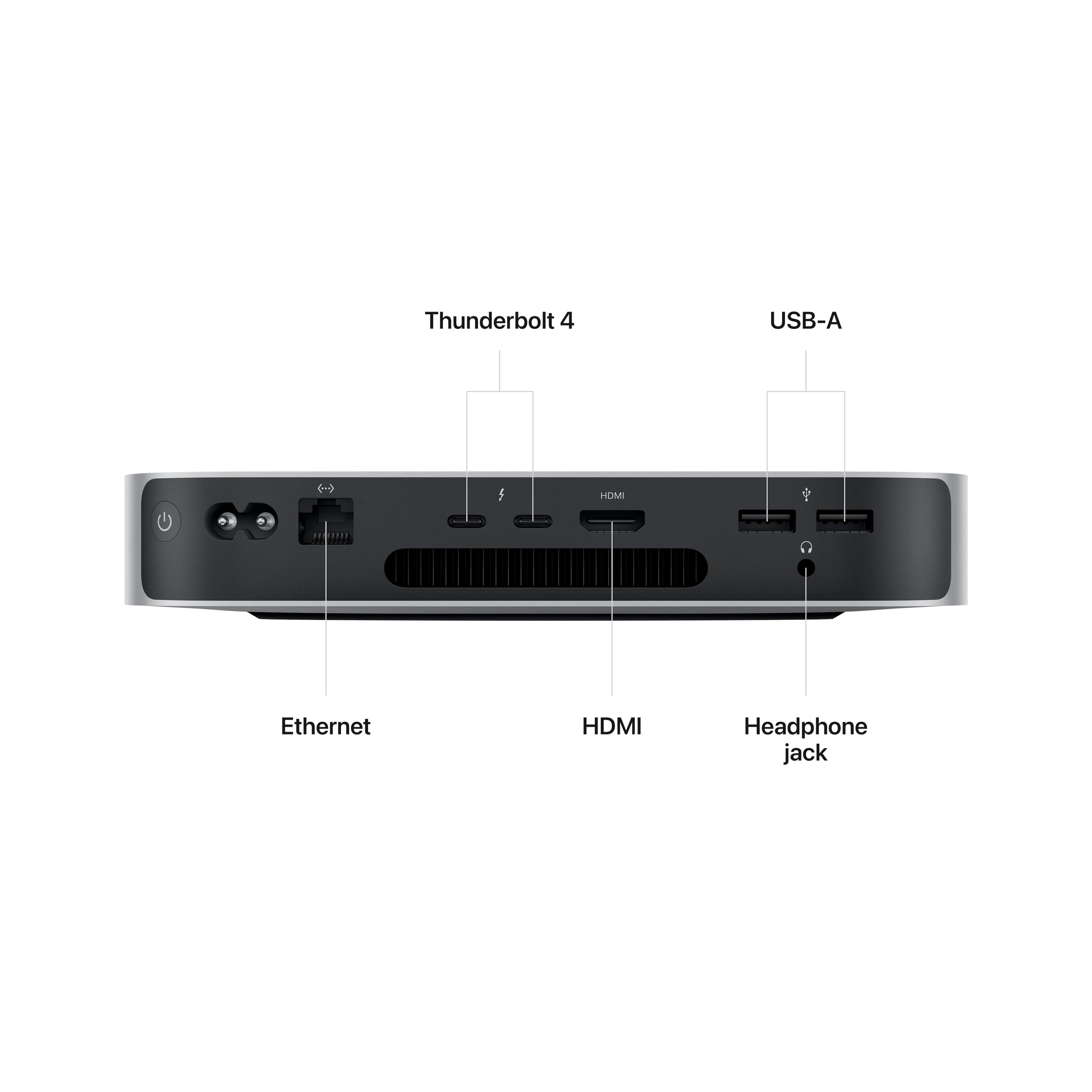 Left View: Apple - Mac mini Desktop - M2 Chip - 8GB Memory - 256GB SSD (Latest Model) - Silver