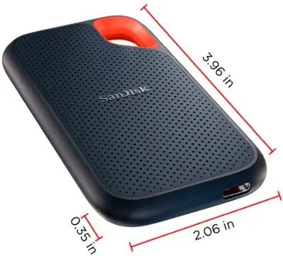 SanDisk - Extreme Portable 2TB External USB-C NVMe SSD - Black