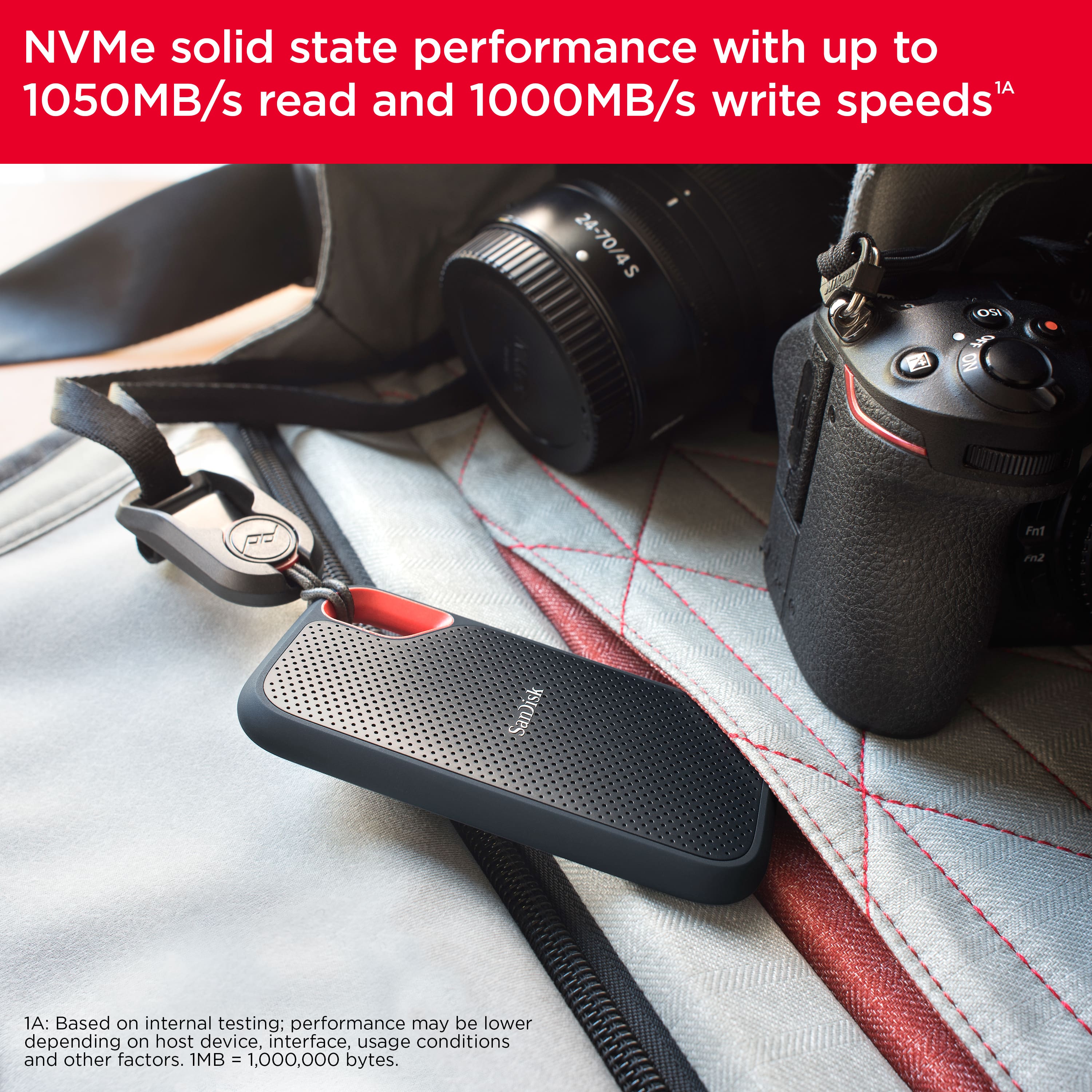 "NVMe solid state performance with up to 1,050MB/s read and 1,000MB/s write speeds."