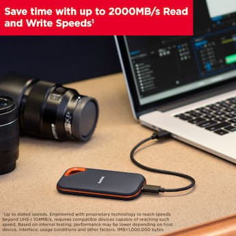 SANDISK Extreme Pro Portable 2TB External USB C NVMe SSD Black SANDISK Extreme Pro Portable 2TB External USB C NVMe SSD Black