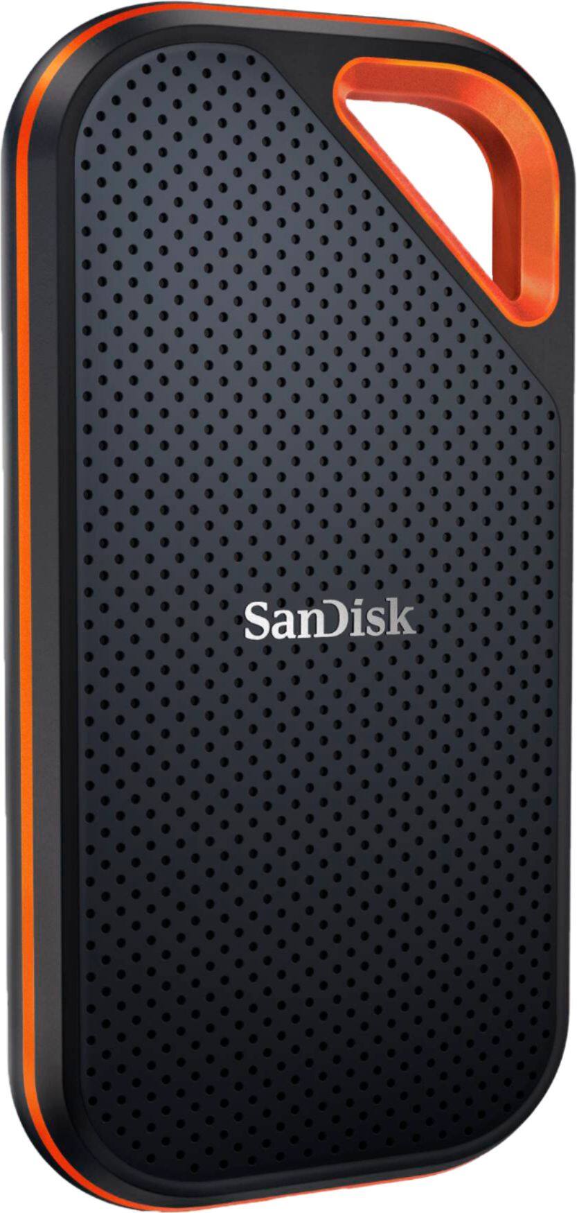 Left. SanDisk - Extreme Pro Portable 1TB External USB-C NVMe SSD - Black.