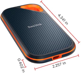 SANDISK Extreme Pro Portable 1TB External USB C NVMe SSD Black SANDISK Extreme Pro Portable 1TB External USB C NVMe SSD Black