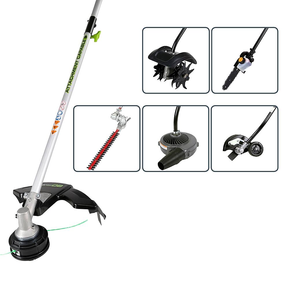 Alt View 27. Greenworks - 80V 16” Brushless Attachment Capable String Trimmer with 2.0 Ah Battery and Rapid Charger - Black/Green.