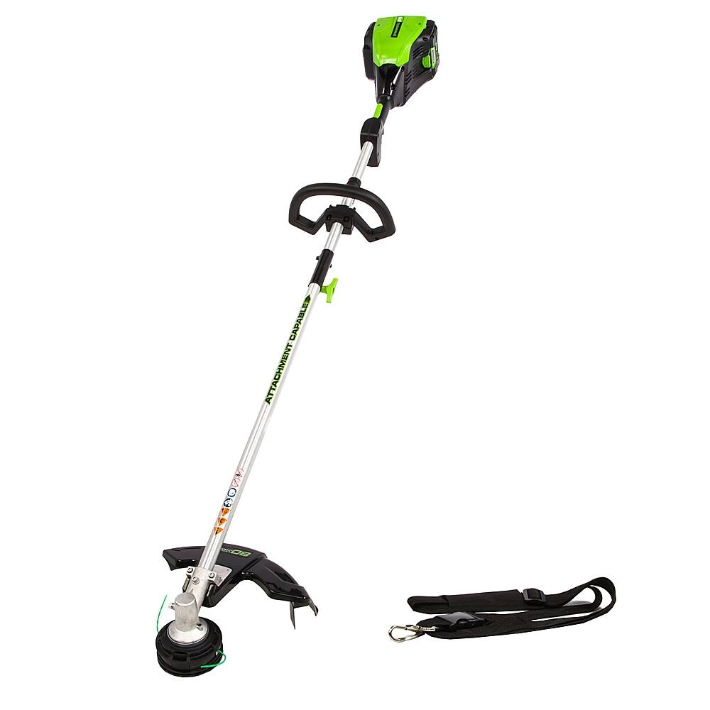 Alt View 28. Greenworks - 80V 16” Brushless Attachment Capable String Trimmer with 2.0 Ah Battery and Rapid Charger - Black/Green.