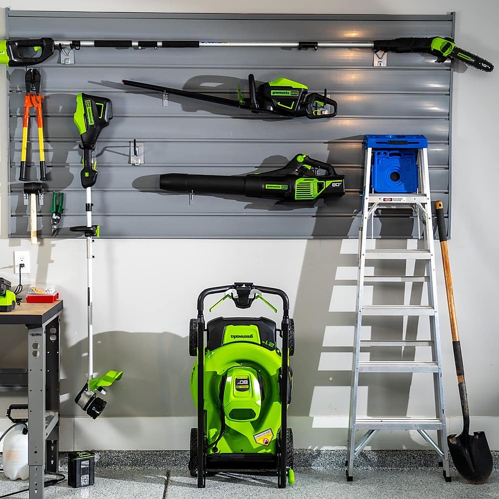 Alt View 32. Greenworks - 80V 16” Brushless Attachment Capable String Trimmer with 2.0 Ah Battery and Rapid Charger - Black/Green.