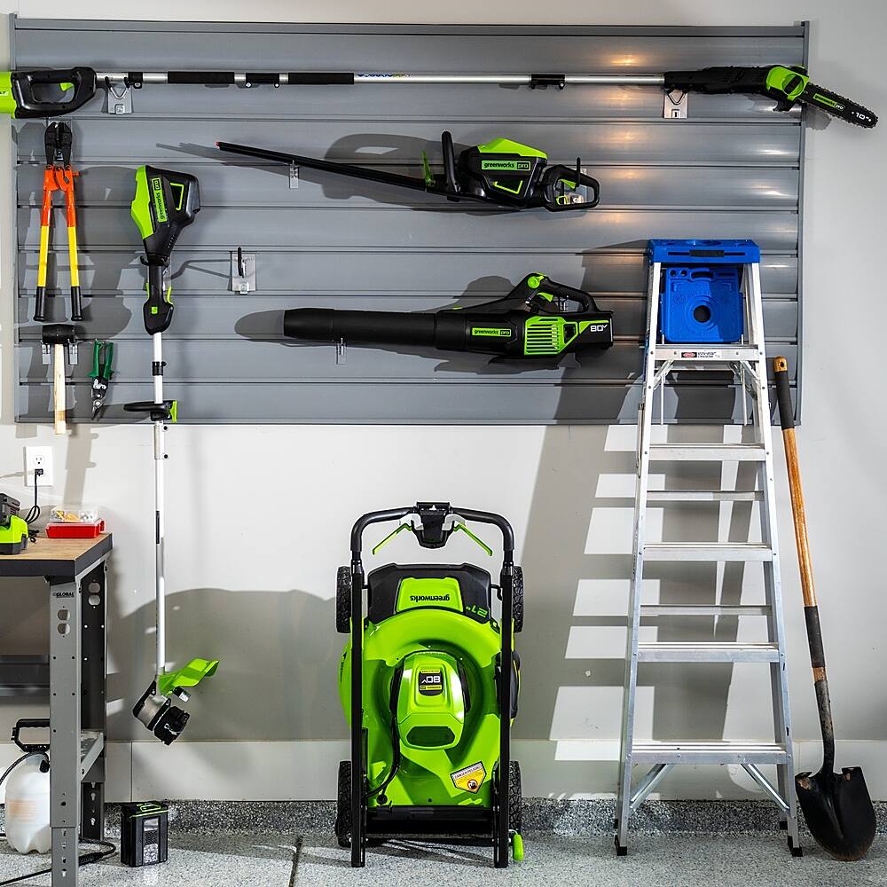 Alt View 32. Greenworks - 80V 16” Brushless Attachment Capable String Trimmer with 2.0 Ah Battery and Rapid Charger - Black/Green.