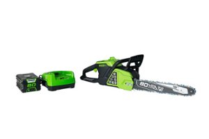 Greenworks - 16 in. 80-Volt Cordless Brushless Chainsaw (2.5Ah Battery and Charger Included) - Black/Green - Front_Zoom