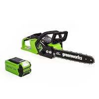 Greenworks - 40V 2.5Ah 14-in. Chainsaw w/ battery and charger - green - Alt_View_Standard_11