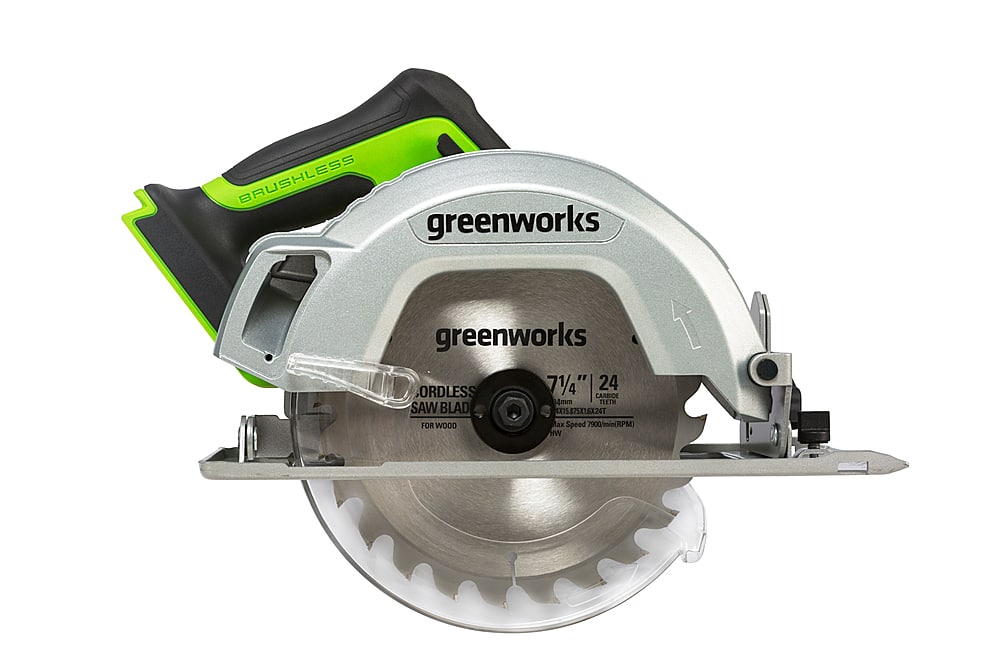 Alt View 11. Greenworks - 24-Volt Cordless Brushless 7.25 in. Circular Saw (Battery and Charger Not Included) - Black/Green.
