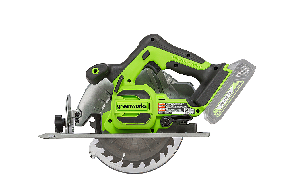 Alt View 18. Greenworks - 24-Volt Cordless Brushless 7.25 in. Circular Saw (Battery and Charger Not Included) - Black/Green.