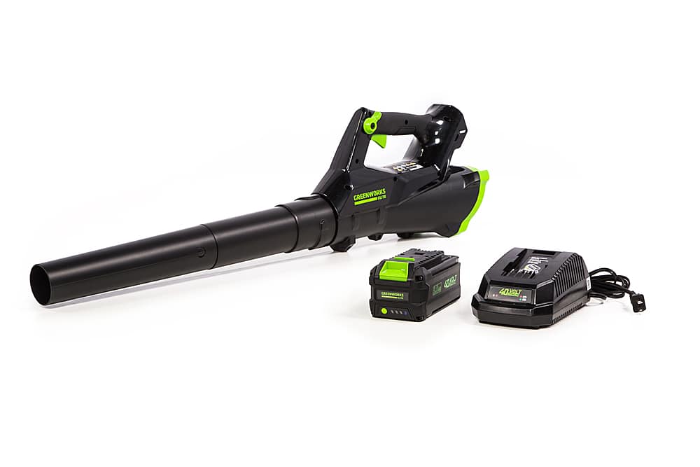 Alt View 11. Greenworks - 40-Volt 110 MPH 390 CFM Cordless Blower (3.0Ah Battery & Charger Included) - Black/Green.