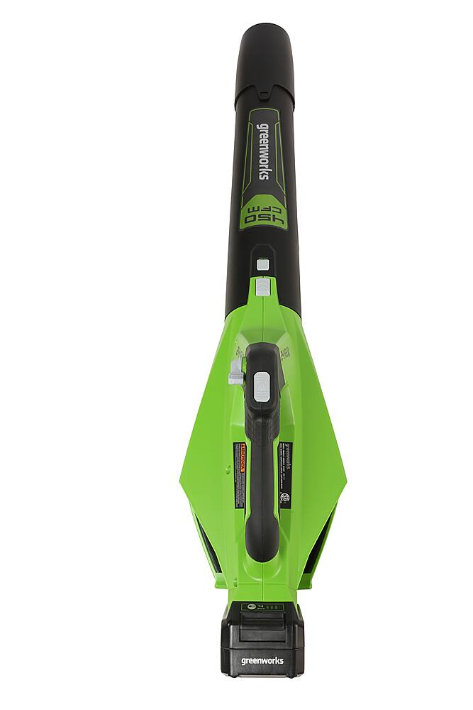 Alt View 16. Greenworks - 24-Volt 110 MPH 450 CFM Cordless Handheld Blower (1 x 4.0Ah Battery and 1 x  Charger) - Black/Green.