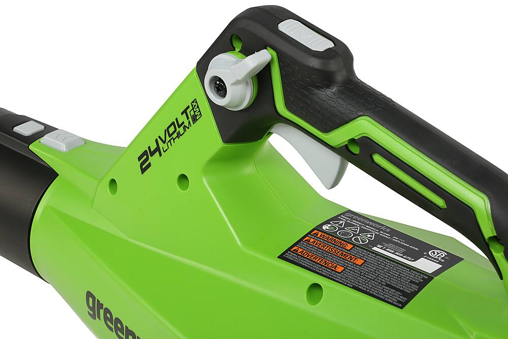 Alt View 18. Greenworks - 24-Volt 110 MPH 450 CFM Cordless Handheld Blower (1 x 4.0Ah Battery and 1 x  Charger) - Black/Green.