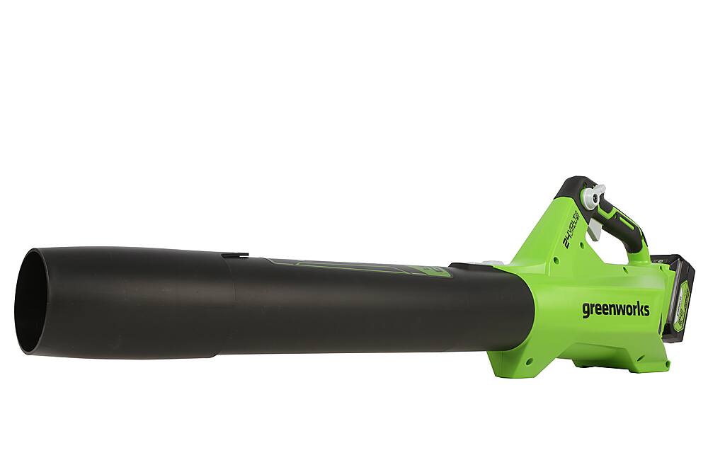 Alt View 19. Greenworks - 24-Volt 110 MPH 450 CFM Cordless Handheld Blower (1 x 4.0Ah Battery and 1 x  Charger) - Black/Green.