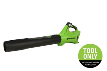 Greenworks - 24-Volt 110 MPH / 450 CFM Cordless Blower (Battery and charger not included) - Black/Green - Front_Zoom