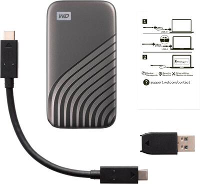 WD My Passport 2TB External USB Type C Portable SSD Space Gray WD My Passport 2TB External USB Type C Portable SSD Space Gray
