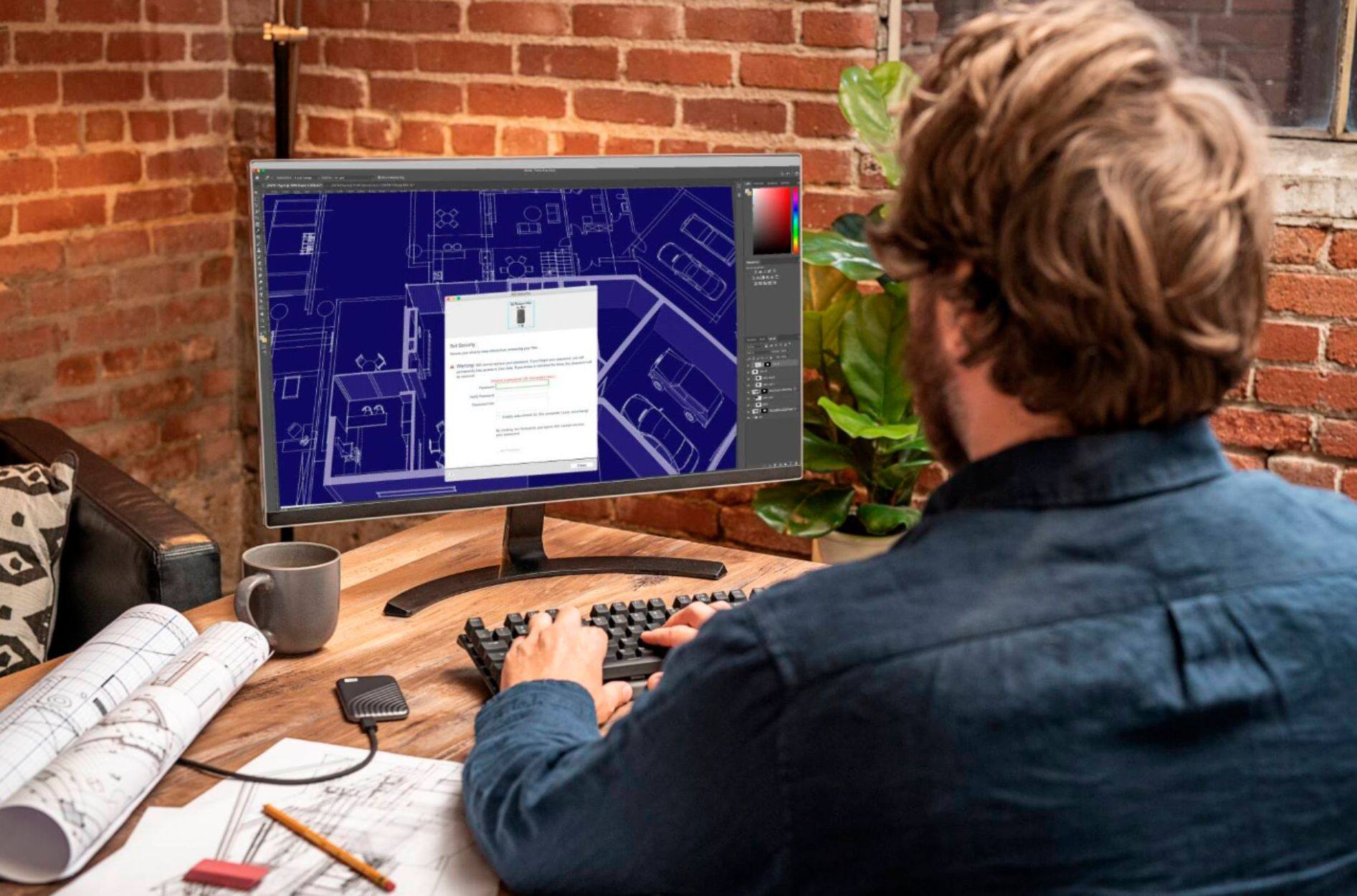 Alt View 19. WD - My Passport 2TB External USB Type-C Portable SSD - Space Gray.