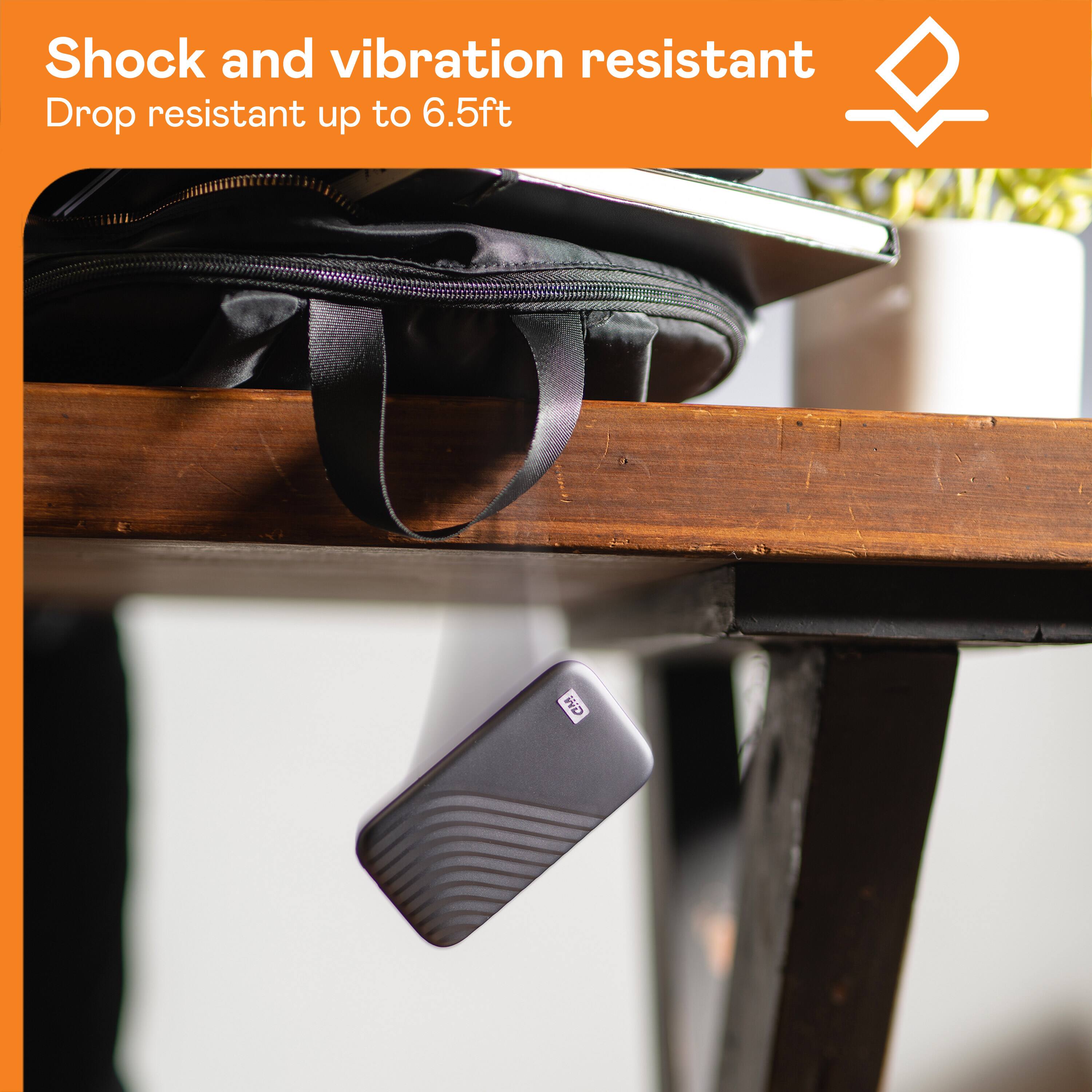 Shock and vibration resistant: Drop resistant up to 6.5ft.