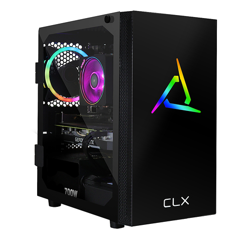CLX - SET Gaming Desktop - AMD Ryzen 7 3700X - 16GB Memory - NVIDIA GeForce RTX 2070 SUPER - 480GB SSD + 3TB HDD - Black/RGB