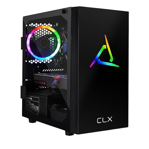 CLX - SET Gaming Desktop - Intel Core i5 9400F 2.9GHz - 16GB Memory - AMD Radeon RX 5500 XT 8GB - 480GB SSD + 2TB HDD - Black/RGB