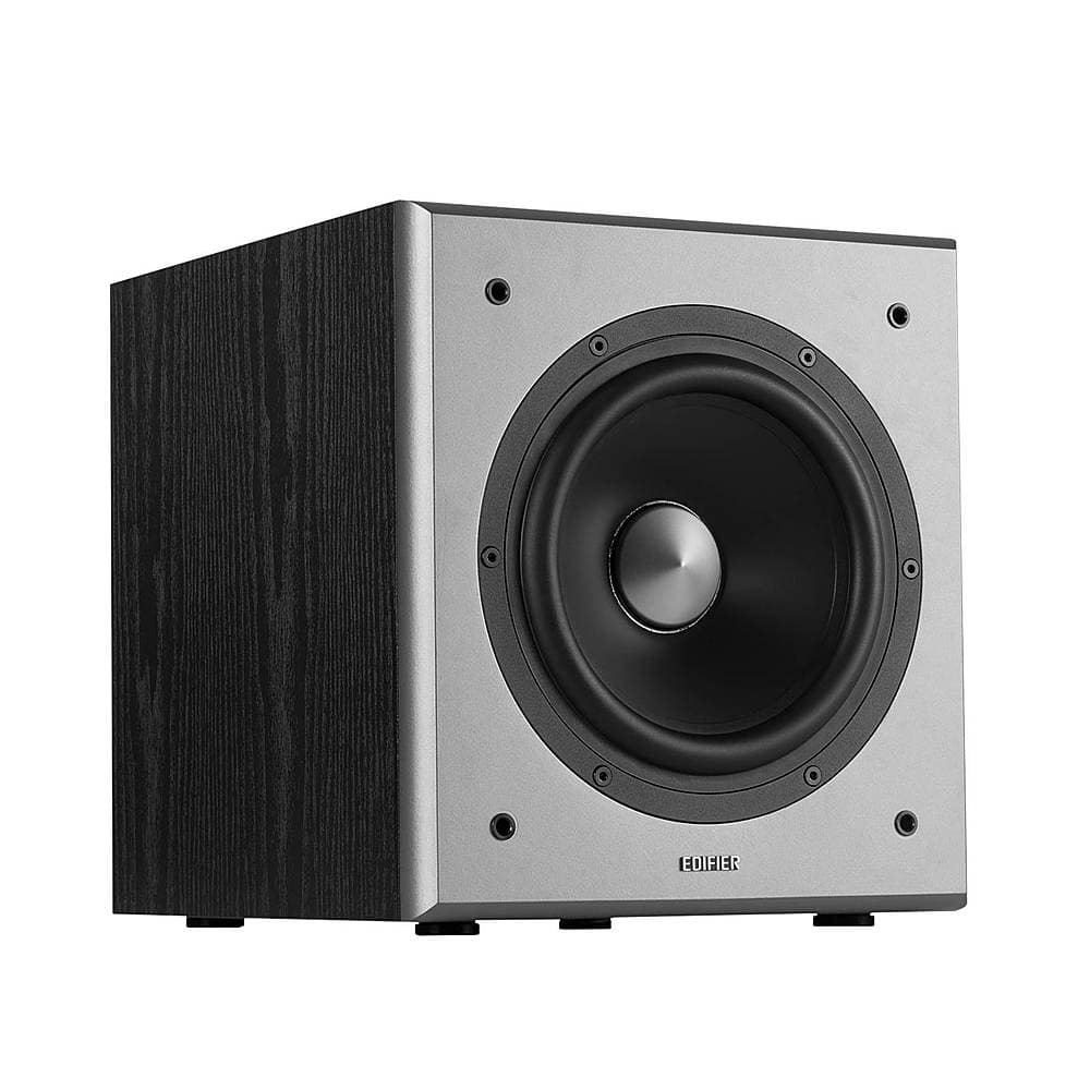 Left. Edifier - T5 Powered Subwoofer - 70W RMS Active Woofer with 8 Inch Driver & Low Pass Filter - Black.