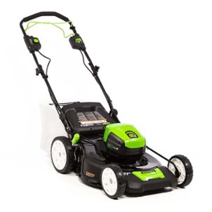 Greenworks - 21in. Pro 80-Volt Self Propelled Cordless Walk Behind Lawn Mower with 4.0Ah Battery and Charger - Black/Green