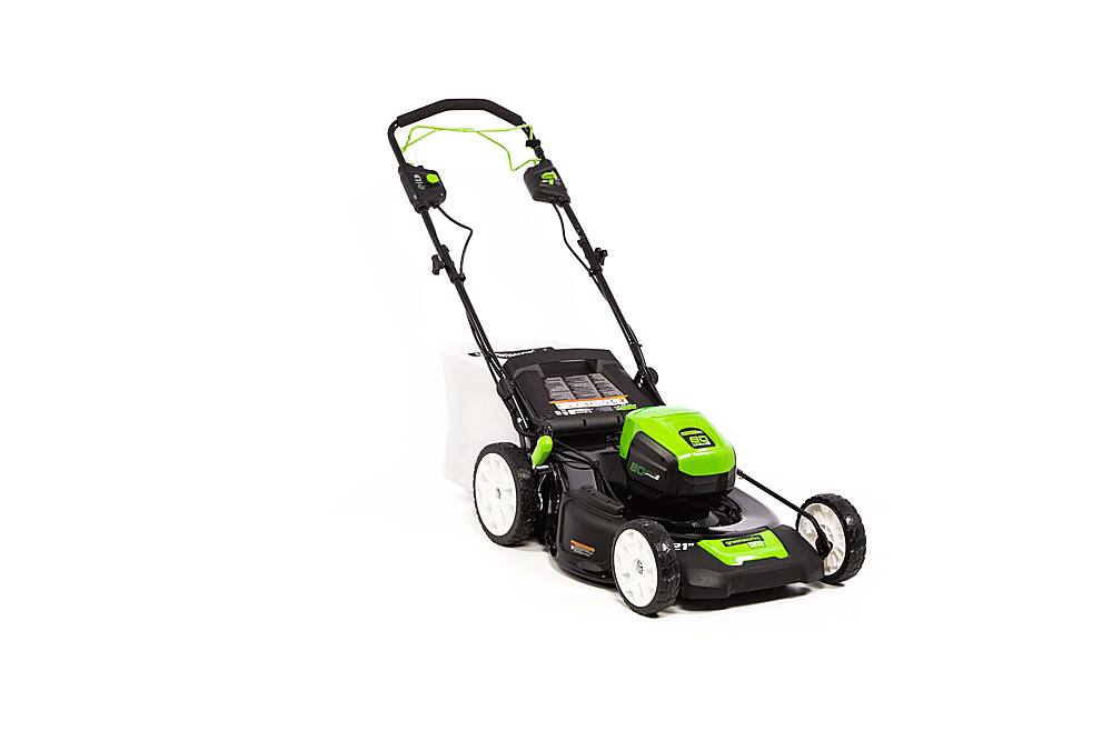Alt View 12. Greenworks - 80-Volt Pro 21-Inch Self Propelled Lawn Mower (1 x 4.0Ah Battery and 1 x Charger) - Green.