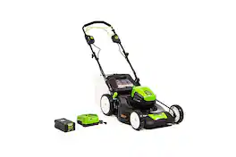 Greenworks - 80-Volt Pro 21-Inch Self Propelled Lawn Mower (1 x 4.0Ah Battery and 1 x Charger) - Green