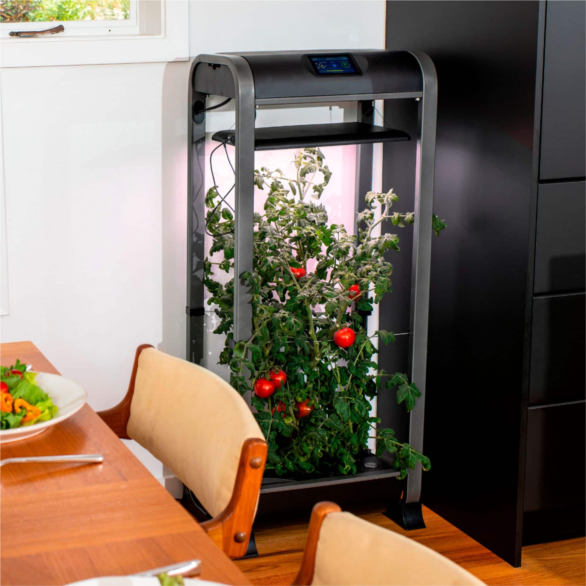 Alt View 14. AeroGarden - Farm 12XL with Salad Bar Seed Pod Kit - Hydroponic Indoor Garden - Black.