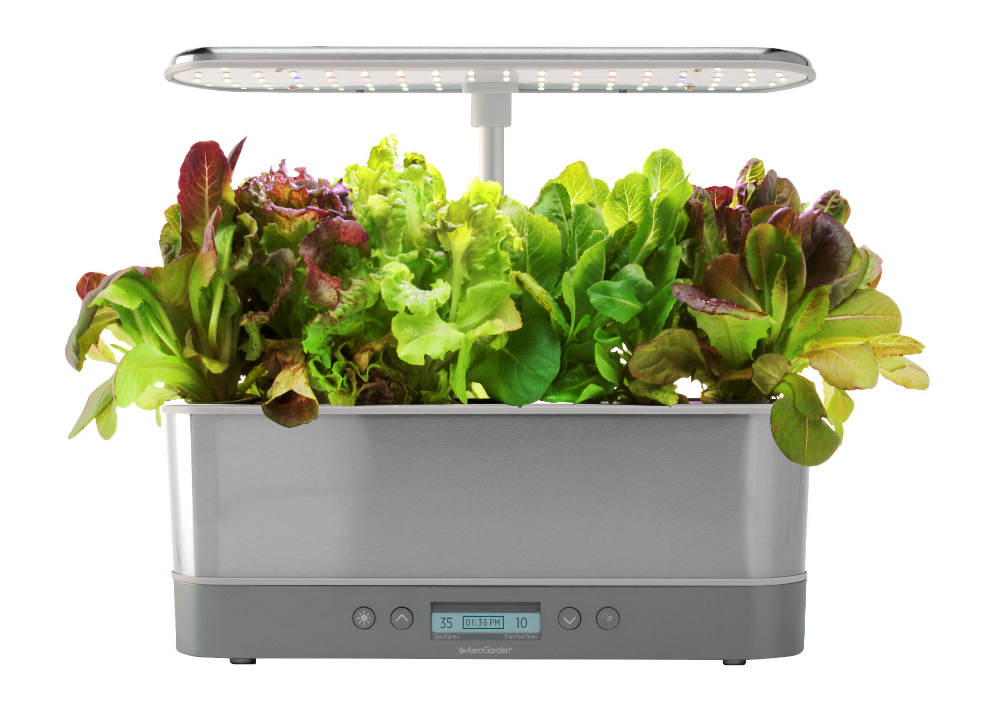 Customer Reviews Aerogarden Harvest Elite Slim Indoor Garden Easy Setup 6 Grow Pods Included Stainless Heirloom Salad Kit 901124 1300 Best Buy