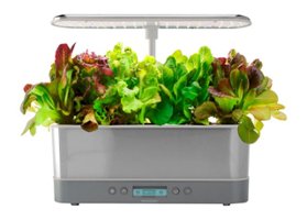 AeroGarden - Harvest Elite Slim with Heirloom Salad Greens Seed Pod Kit - Hydroponic Indoor Garden - Stainless – Heirloom Salad kit - Front_Zoom