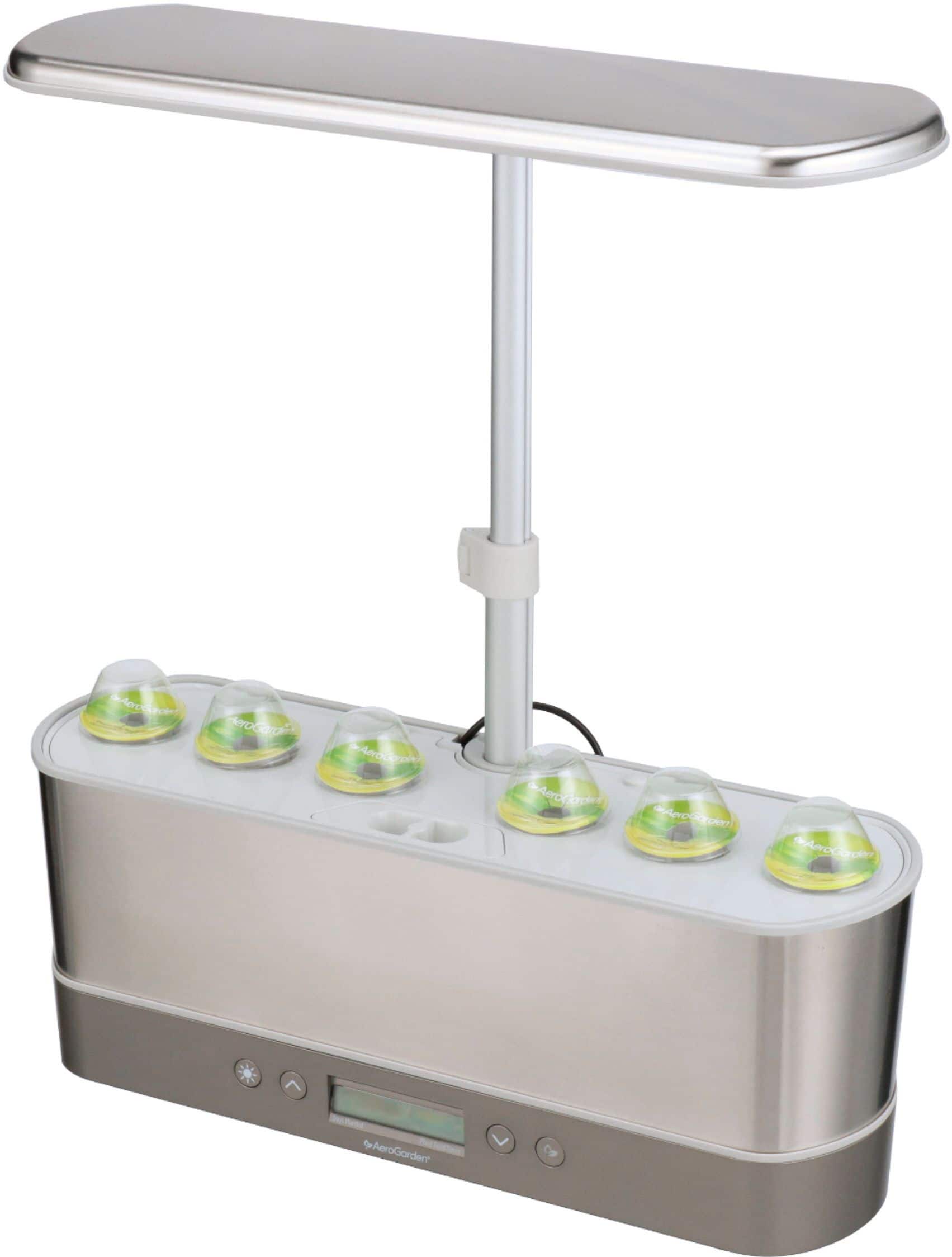 Alt View 16. AeroGarden - Harvest Elite Slim with Heirloom Salad Greens Seed Pod Kit - Hydroponic Indoor Garden - Stainless – Heirloom Salad kit.