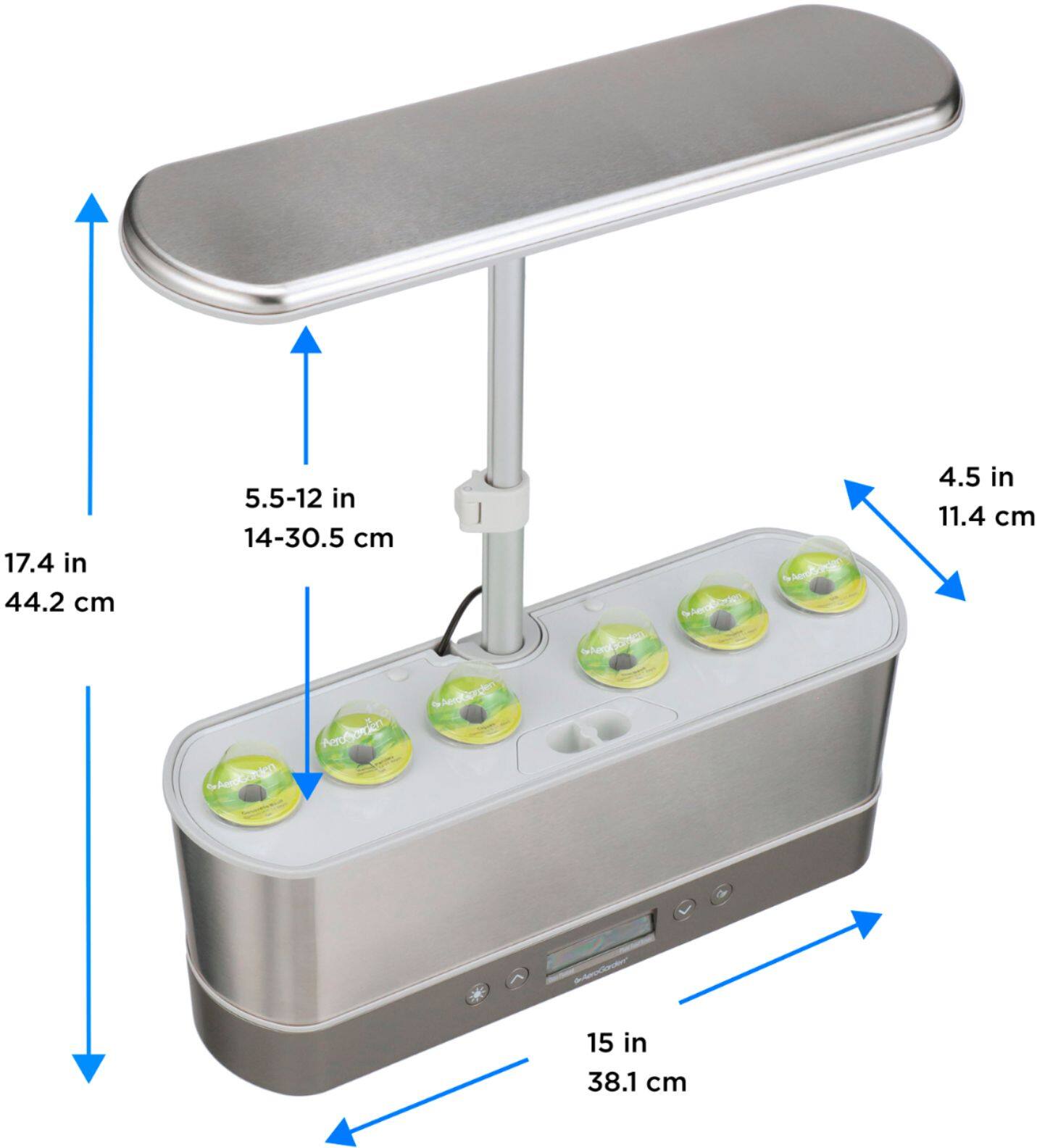 Alt View 12. AeroGarden - Harvest Elite Slim – Indoor Garden – Easy Setup – 6 grow pods included - Stainless – Flower kit.