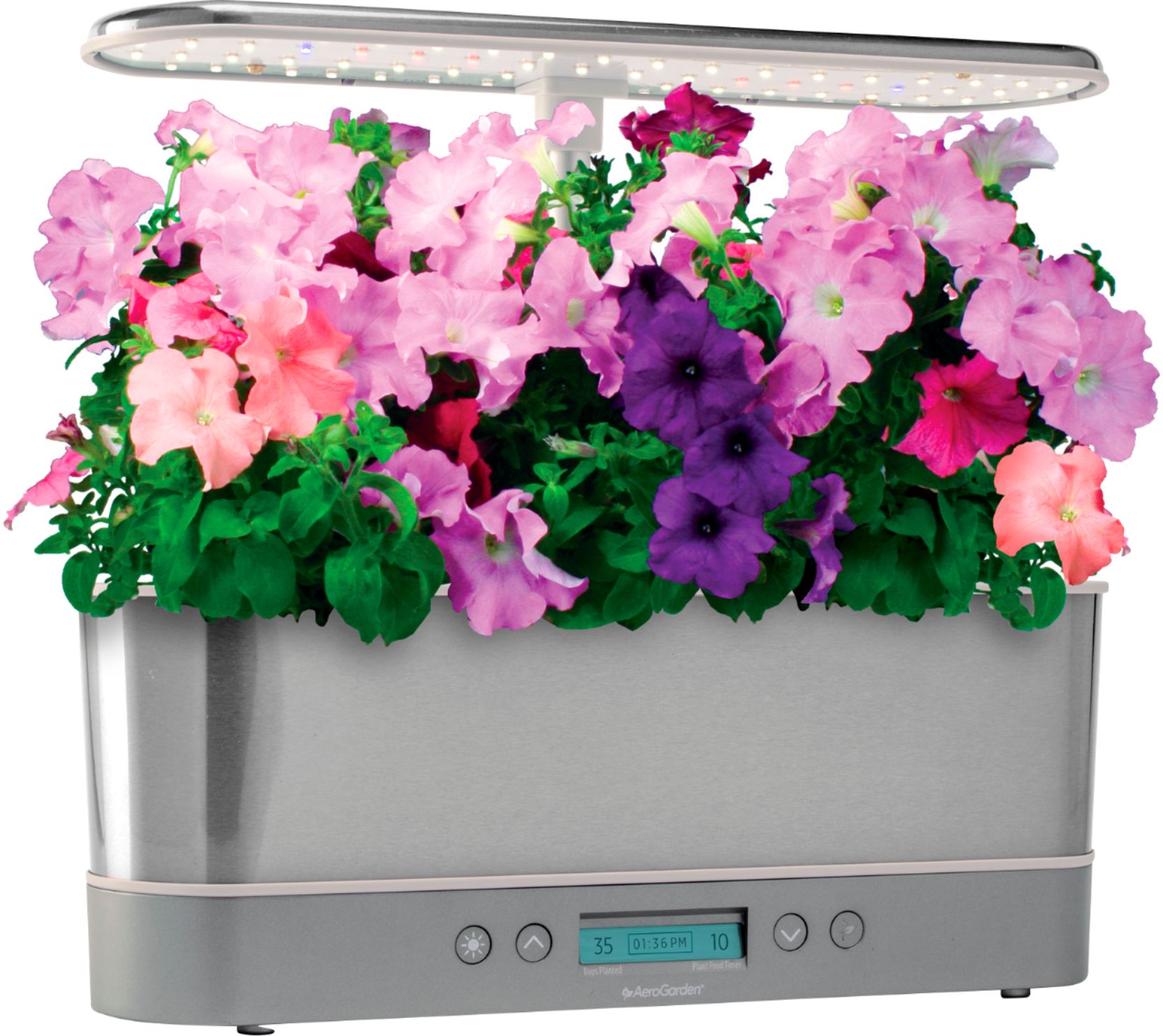 Customer Reviews Aerogarden Harvest Elite Slim Indoor Garden Easy Setup 6 Grow Pods Included Stainless Flower Kit 901124 1500 Best Buy