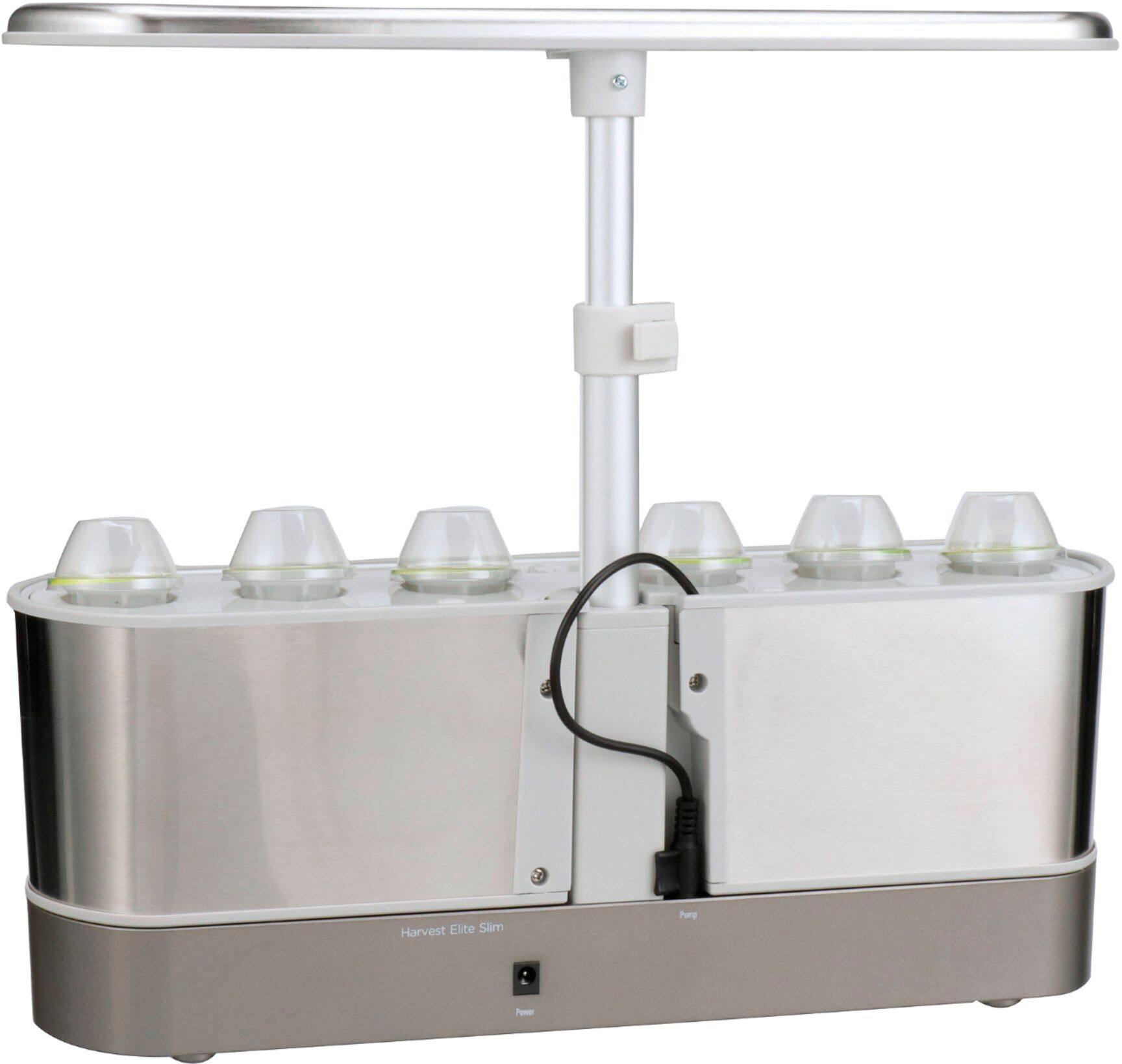 Alt View 15. AeroGarden - Harvest Elite Slim – Indoor Garden – Easy Setup – 6 grow pods included - Stainless – Flower kit.