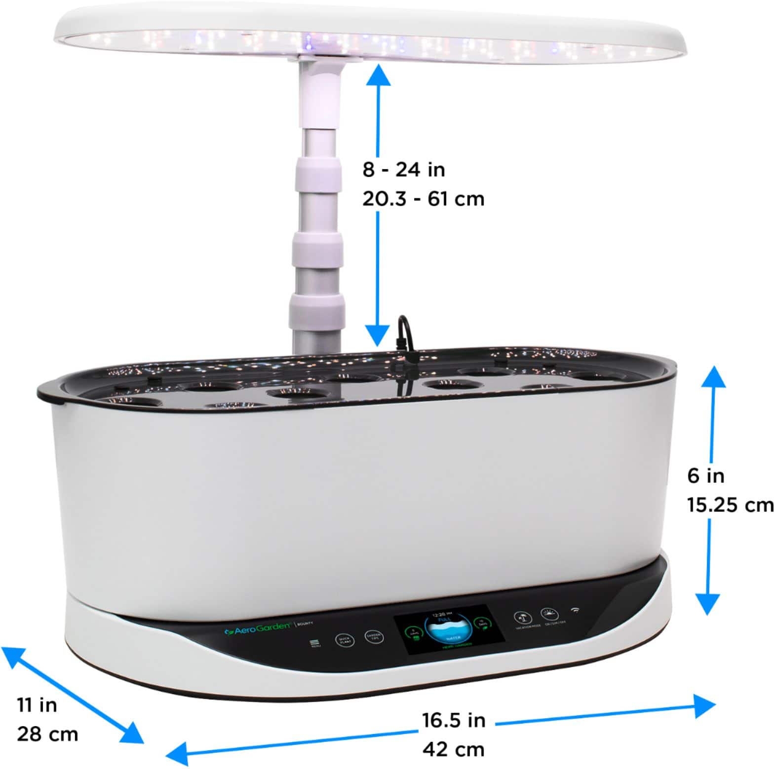 Alt View 11. AeroGarden - Bounty with Heirloom Salad Greens Seed Pod Kit - Hydroponic Indoor Garden - White.