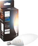 Philips - Hue E12 Bluetooth 40W Smart Candelabra LED Bulb - White Ambiance