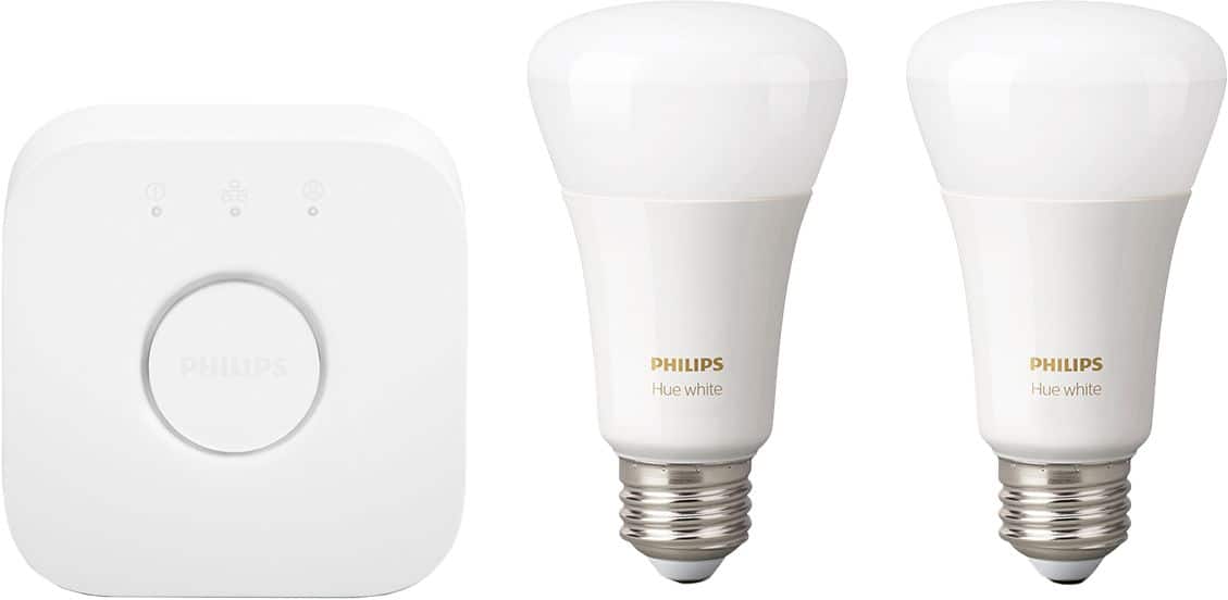 Angle. Philips - Hue Bluetooth White A19 60W LED Bulbs 2 Pack Starter Kit - White.