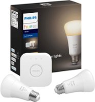 Philips - Hue Bluetooth White A19 60W LED Bulbs 2 Pack Starter Kit - White - Front_Zoom