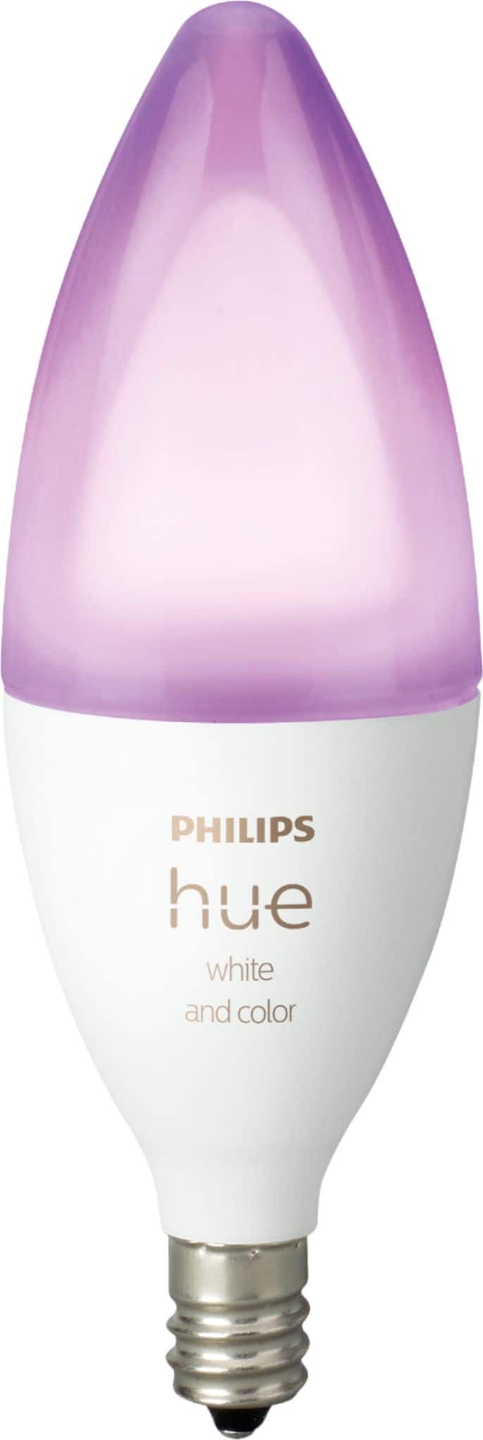 Philips - Hue E12 Bluetooth 50W Smart LED Bulb - White and Color Ambiance - Front_Zoom