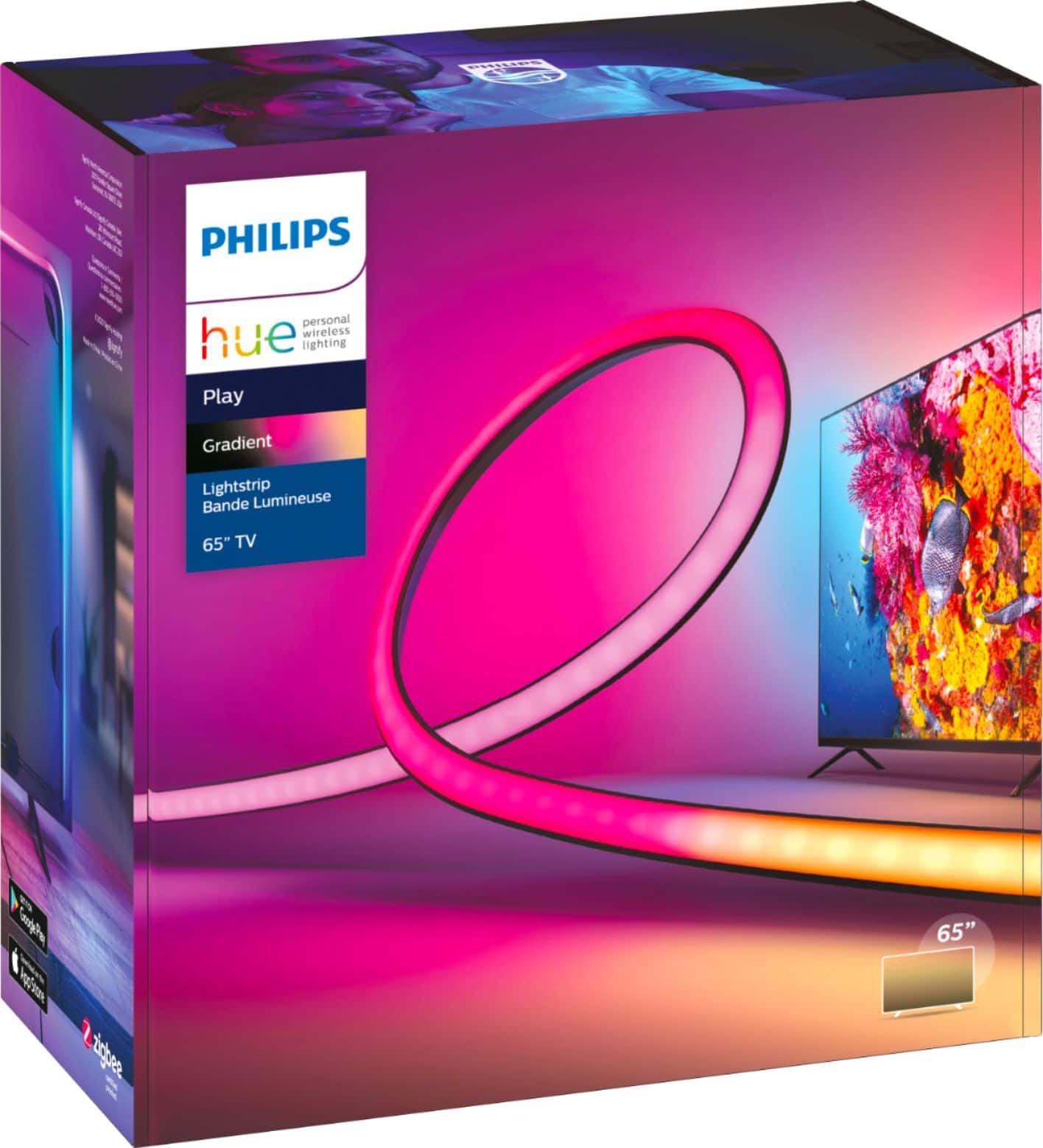 Front. Philips - Hue Play Gradient Lightstrip 65" - Multi.